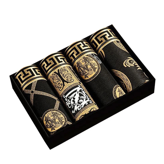 Boxer casual 4 pezzi con stampa grafica e fascia elastica da uomo - Boxer uomo ATREND