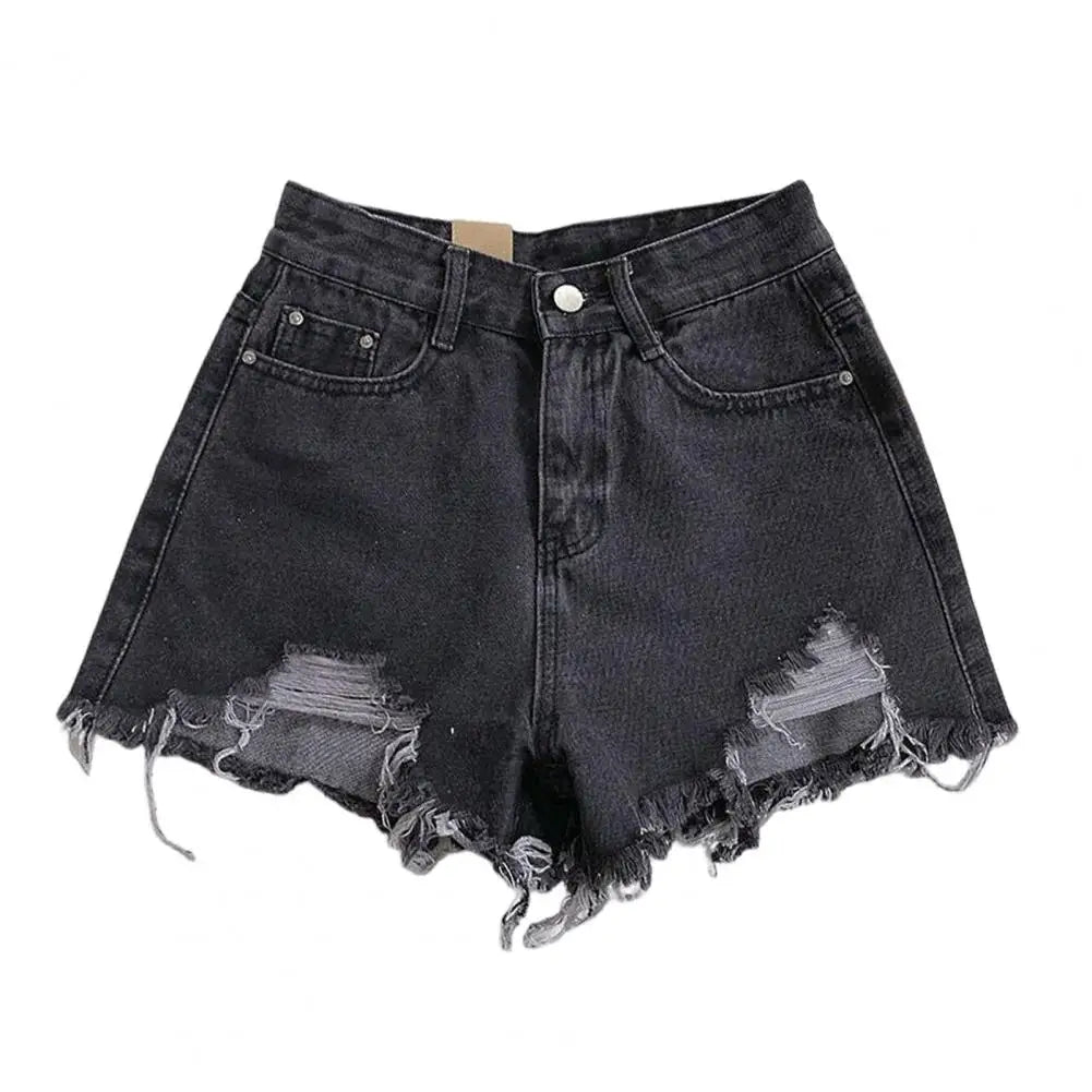 Pantaloncini di jeans casual strappati da donna - Pantaloncini di jeans donna ATREND