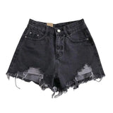 Pantaloncini di jeans casual strappati da donna - Pantaloncini di jeans donna ATREND