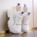 Sneakers casual patchwork con para alta e lacci da donna - Sneakers donna ATREND