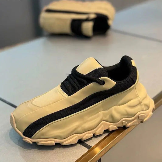 Sneaker chunkly in pelle microfibra da donna