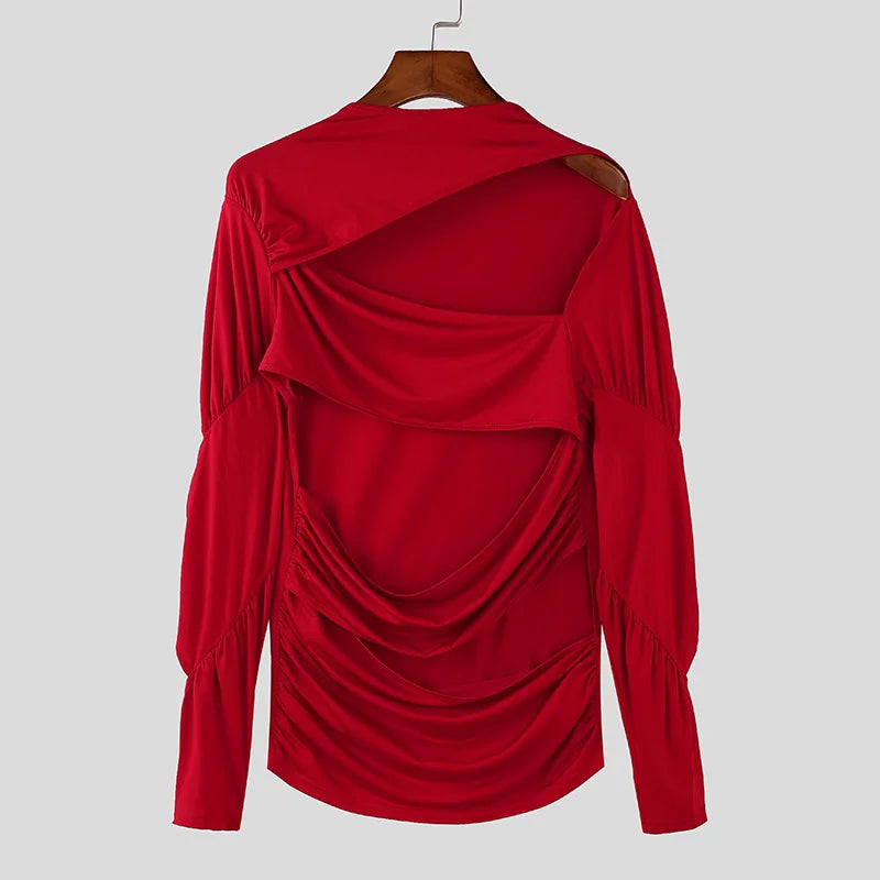 T-shirt scavata a maniche lunghe da uomo - T-shirt uomo ATREND