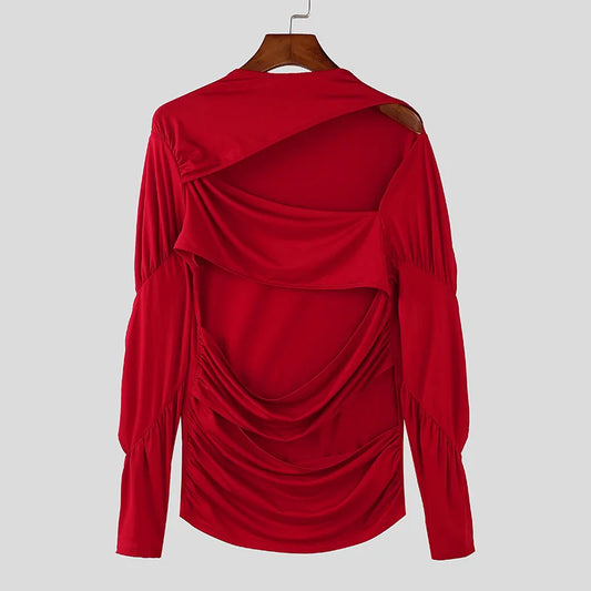 T-shirt scavata a maniche lunghe da uomo - T-shirt uomo ATREND