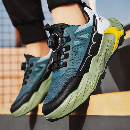 Sneakers chunky casual in pelle in microfibra da uomo