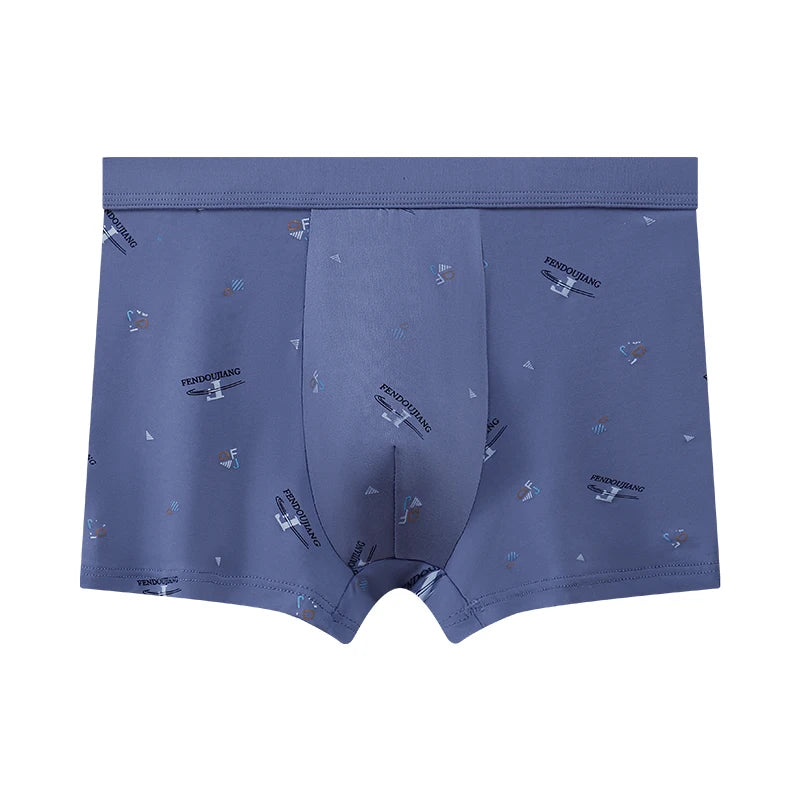 Boxer casual 4 pezzi in cotone elastici con stampa in lettere da uomo - Boxer uomo ATREND