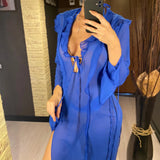 Copri costume trasparente con spacco laterale da donna - copri costume ATREND
