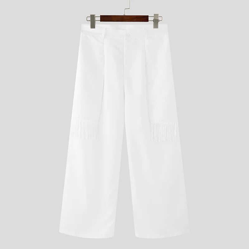 Pantaloni larghi con frange laterali da uomo - Pantaloni uomo ATREND