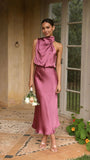 Abito longuette in raso senza maniche da donna ATREND