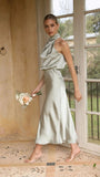 Abito longuette in raso senza maniche da donna ATREND
