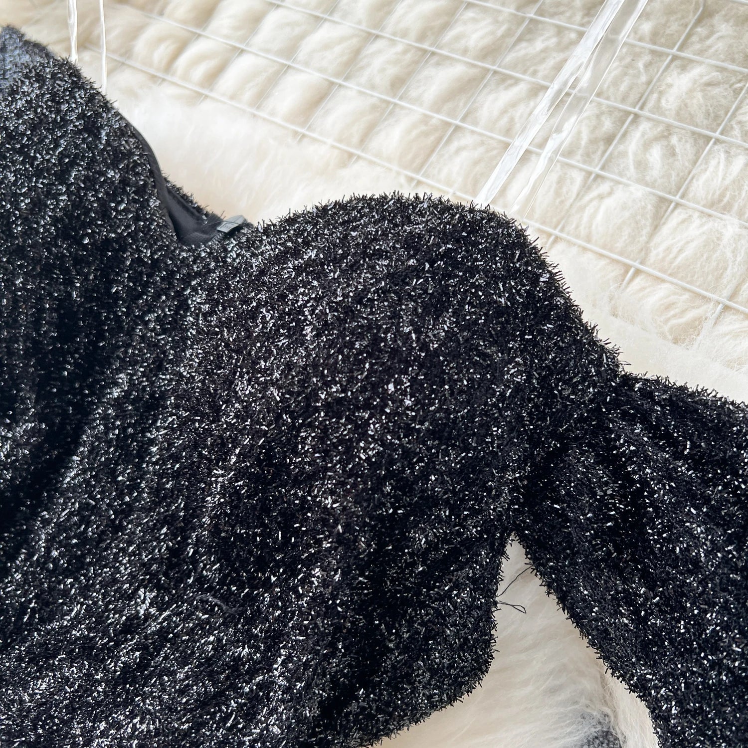 Abito lungo a body patchwork plissettato con tulle e pailettes da donna ATREND