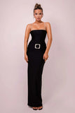 Abito lungo a fascia con brillantini in vita da donna ATREND