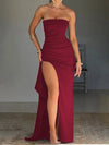 Abito lungo a fascia con spacco laterale da donna ATREND