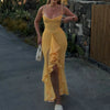 Abito lungo a fascia drappeggiato con bordo a contrasto in pizzo da donna ATREND