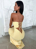 Abito lungo a fascia scavato con lacci da donna ATREND