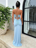 Abito lungo a fascia scavato con lacci da donna ATREND