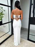 Abito lungo a fascia scavato con lacci da donna ATREND