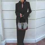 Abito lungo a maniche lunghe con piume da donna ATREND