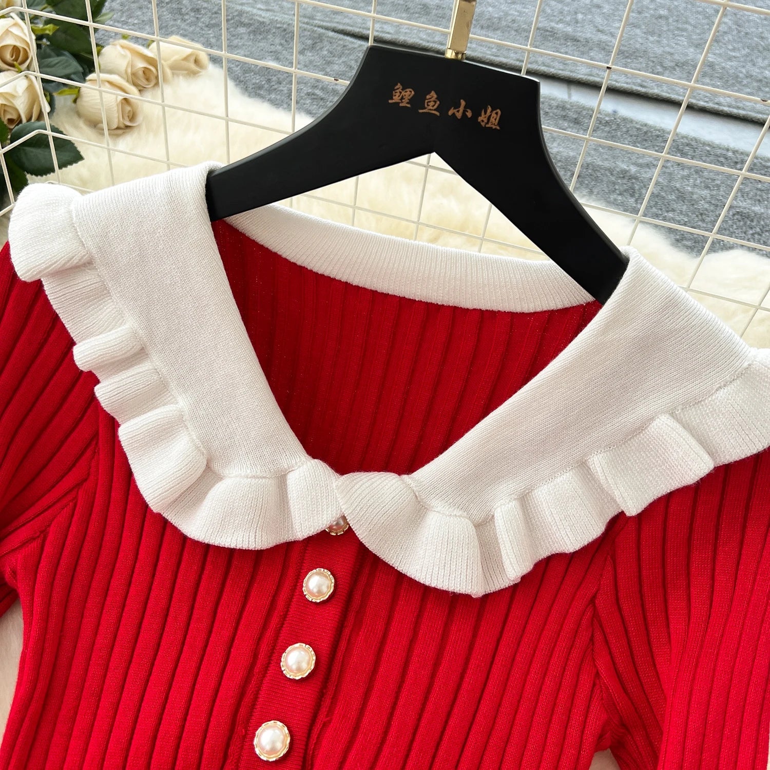 Abito lungo a sirena con bordi a contrasto patchwork e maniche lunghe da donna ATREND