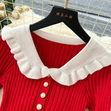 Abito lungo a sirena con bordi a contrasto patchwork e maniche lunghe da donna ATREND