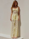 Abito lungo aderente con volant drappeggiato in pizzo da donna ATREND