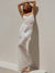 Abito lungo aderente con volant drappeggiato in pizzo da donna ATREND