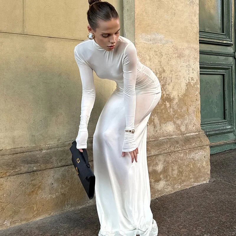 Abito lungo casual a maniche lunghe da donna ATREND