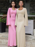 Abito lungo casual con maniche lunghe a pipistrello da donna ATREND