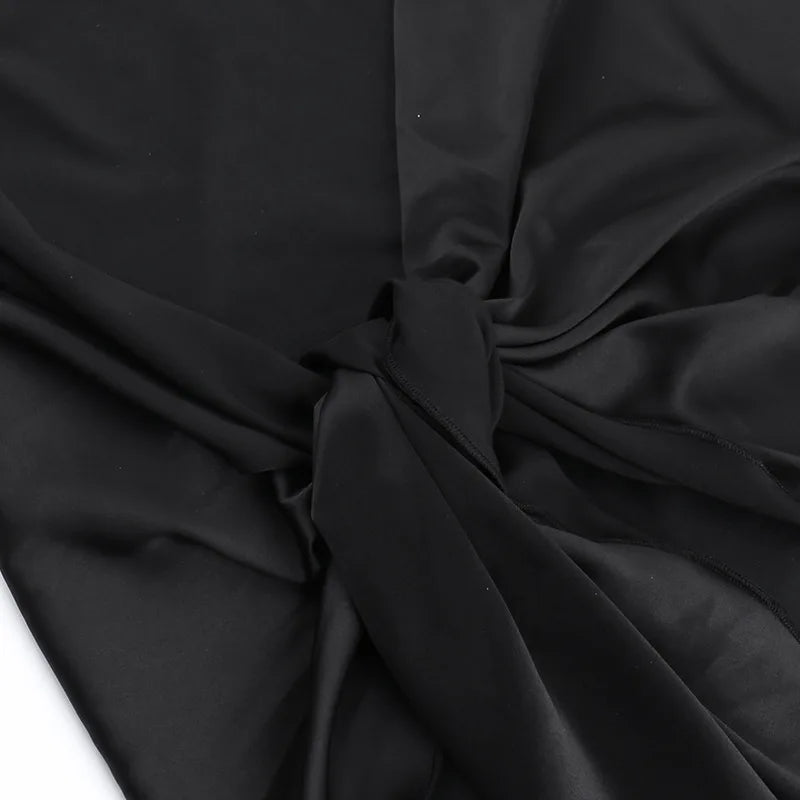 Abito lungo con nastro patchwork mono spalla da donna ATREND