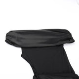 Abito lungo con nastro patchwork mono spalla da donna ATREND