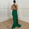 Abito lungo elegante asimmetrico con spacco laterale da donna ATREND