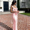 Abito lungo elegante con code laterali sulle maniche da donna ATREND