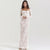 Abito lungo elegante in pizzo con copri spalle da donna ATREND