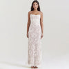 Abito lungo elegante in pizzo con copri spalle da donna ATREND
