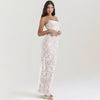 Abito lungo elegante in pizzo con copri spalle da donna ATREND