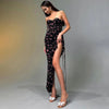 Abito lungo floreale asimmetrico con spacco laterale da donna ATREND