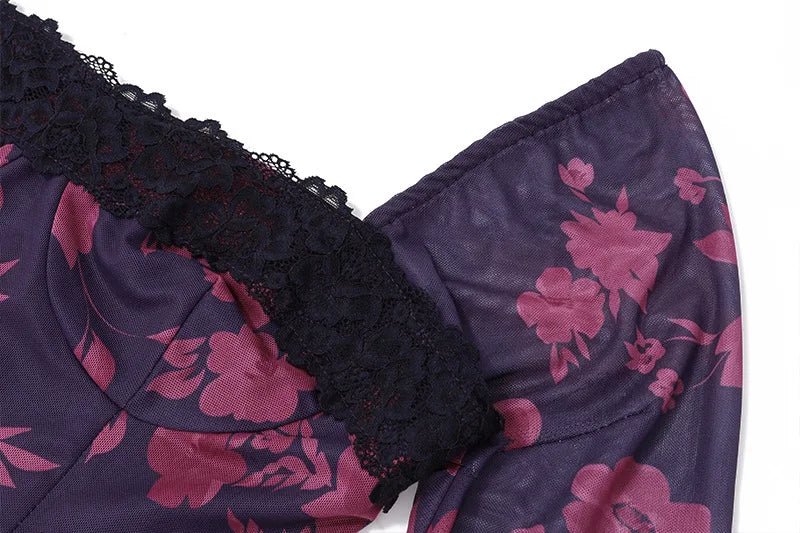 Abito lungo floreale scavato da donna ATREND