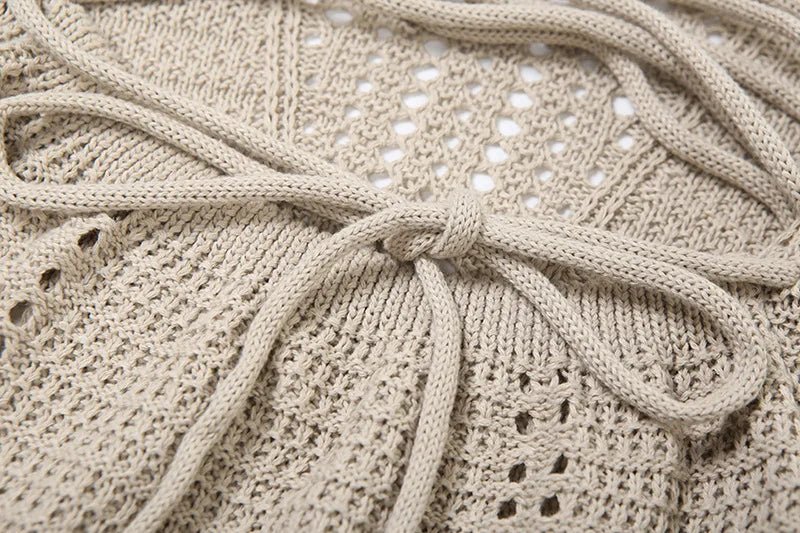 Abito lungo in maglia traforato con lacci da donna ATREND