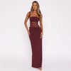 Abito lungo patchwork a body con pizzo da donna ATREND