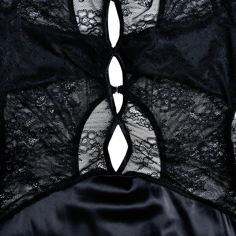 Abito lungo patchwork con spacco laterale da donna ATREND