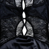 Abito lungo patchwork con spacco laterale da donna ATREND