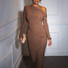 Abito lungo plissettato con brillantini a donna ATREND