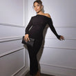 Abito lungo plissettato con brillantini a donna ATREND