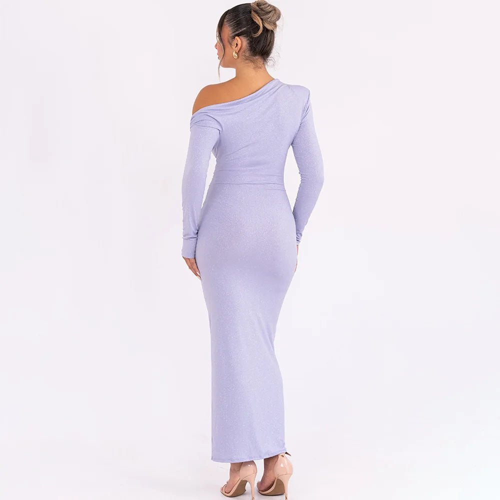 Abito lungo plissettato con brillantini a donna ATREND