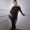 Abito lungo plissettato con brillantini a donna ATREND