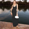 Abito lungo plissettato con spacchi laterali da donna ATREND