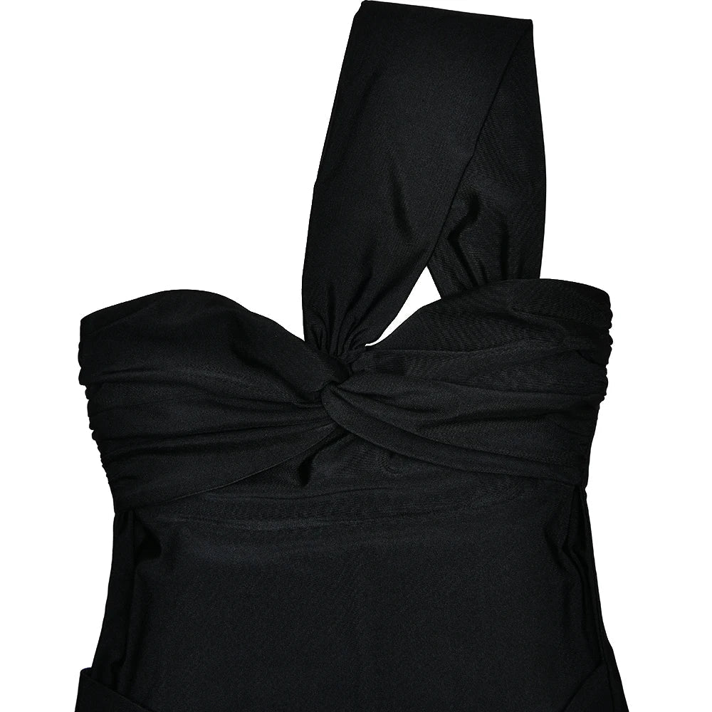 Abito lungo plissettato mono spalla da donna ATREND