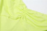 Abito lungo plissettatto con spacco laterale da donna ATREND