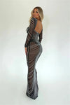 Abito lungo trasparente in rete glitterata da donna ATREND