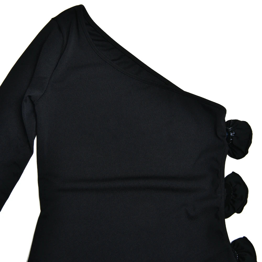 Abito mono spalla con spacco laterale floreale da donna ATREND