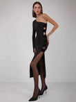 Abito mono spalla con spacco laterale floreale da donna ATREND